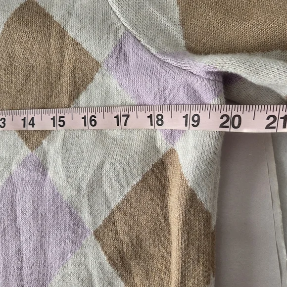 LOFT Women's Argyle Sweater XL - Purple and Brown - Picture 5 of 5